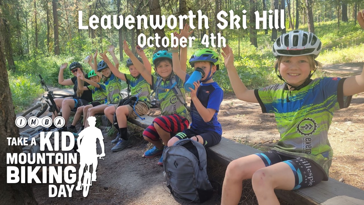Kids in bike helmets sitting on a log