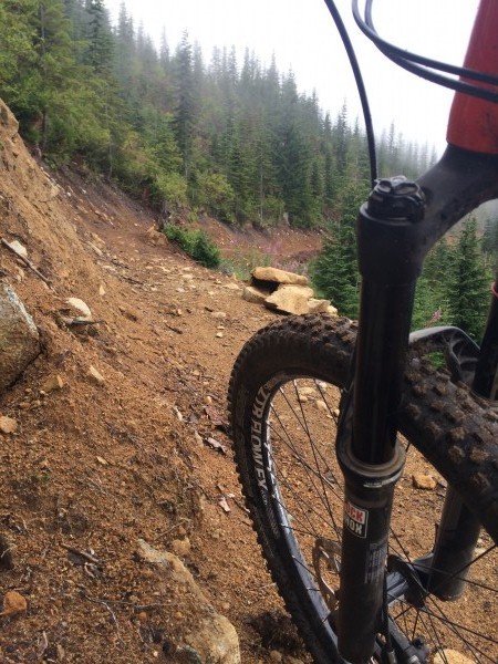 Hansen Ridge trail - view through a bike